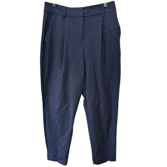 DKNY Women Pleaded Trousers Pants Navy Blue Size 4 Corporate Wear Formal Attire - Picture 1 of 9